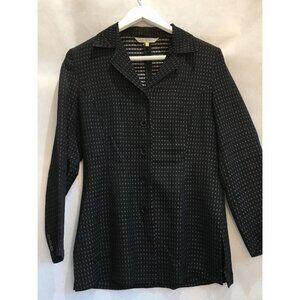 Cleopatra Womens Rayon Blend Black Top Button Front